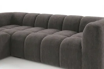 Marlow 3-sits L-formad Bubblig Divansoffa Vänster med Schäslong i Tyg - Grå - Möbler - Soffa - Divansoffor & schäslongsoffa