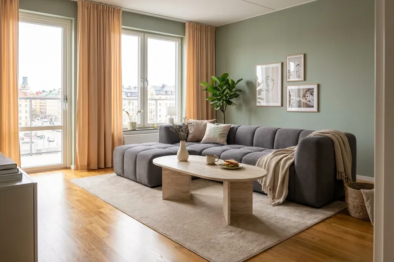 Marlow 3-sits L-formad Bubblig Divansoffa Vänster med Schäslong i Tyg - Grå - Möbler - Soffa - Divansoffor & schäslongsoffa