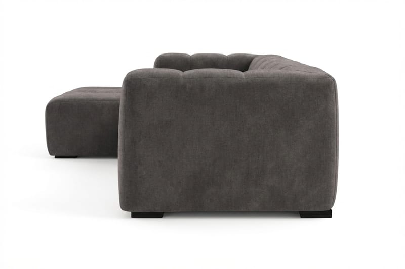 Marlow 3-sits L-formad Bubblig Divansoffa Vänster med Schäslong i Tyg - Grå - Möbler - Soffa - Divansoffor & schäslongsoffa