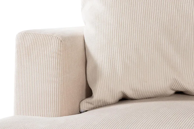 Menard 4-sits Högervänd L-formad Djup Schäslongsoffa i Manchester - Beige - Möbler - Soffa - Divansoffor & schäslongsoffa