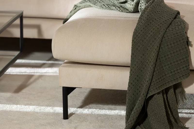 Menard 4-sits Högervänd L-formad Djup Schäslongsoffa i Manchester - Beige - Möbler - Soffa - Divansoffor & schäslongsoffa