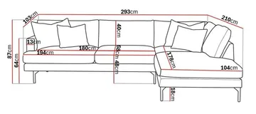 Menard 4-sits Högervänd L-formad Djup Schäslongsoffa i Manchester - Brun - Möbler - Soffa - Divansoffor & schäslongsoffa
