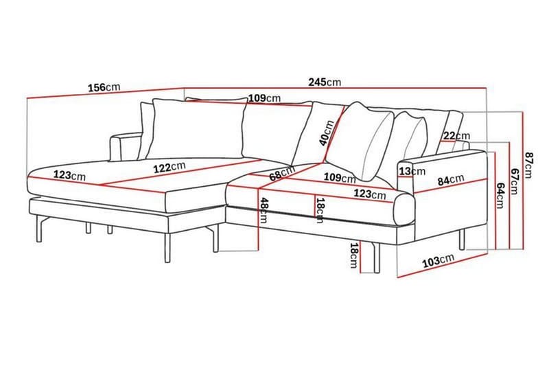Menard 4-sits Vänstervänd L-formad Divansoffa i Manchester - Beige - Möbler - Soffa - Divansoffor & schäslongsoffa - 4 sits soffa med divan