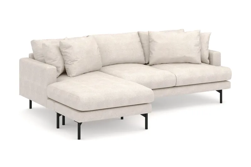 Menard 4-sits Vänstervänd L-formad Djup Divansoffa i Tyg - Beige - Möbler - Soffa - Divansoffor & schäslongsoffa