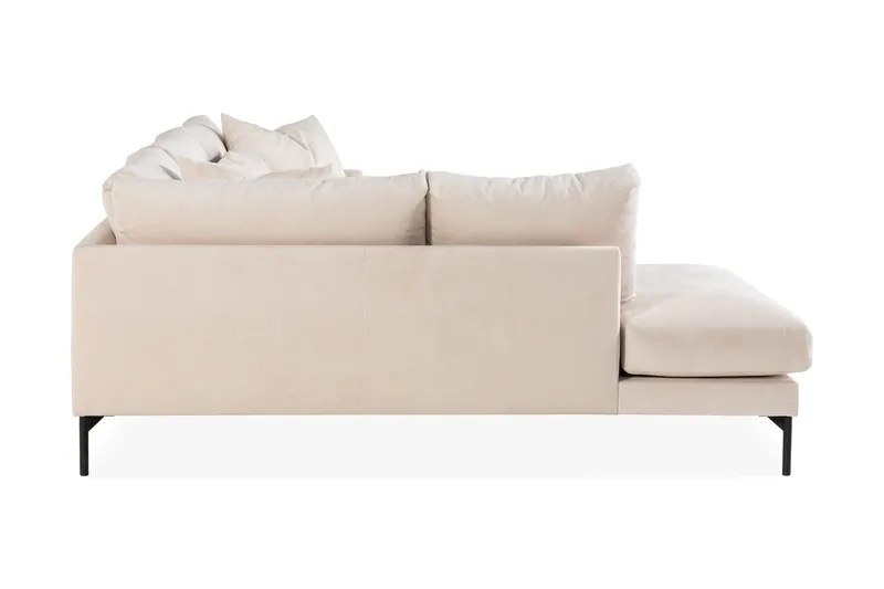 Menard 4-sits Vänstervänd L-formad Djup Schäslongsoffa i Manchester - Beige - Möbler - Soffa - Divansoffor & schäslongsoffa