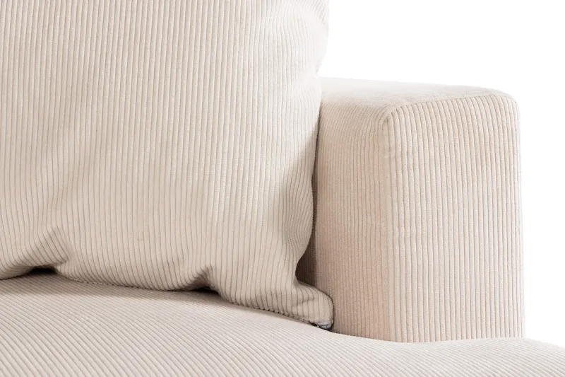 Menard 4-sits Vänstervänd L-formad Djup Schäslongsoffa i Manchester - Beige - Möbler - Soffa - Divansoffor & schäslongsoffa