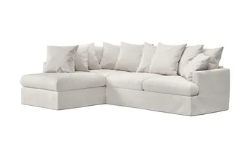 Menard 4-sits Vänstervänd L-formad Djup Schäslongsoffa i Tyg - Beige - Möbler - Soffa - Divansoffor & schäslongsoffa - 4 sits soffa med divan