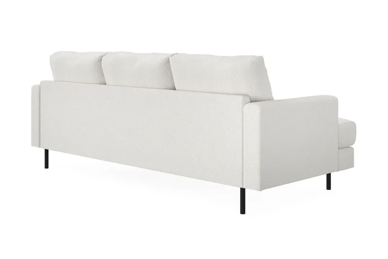 Menard Compact 3-sits Högervänd L-formad Divansoffa i Bouclé - Vit - Möbler - Soffa - Divansoffor & schäslongsoffa