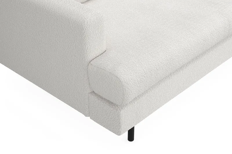 Menard Compact 3-sits Högervänd L-formad Divansoffa i Bouclé - Vit - Möbler - Soffa - Divansoffor & schäslongsoffa