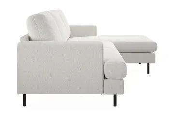 Menard Compact 3-sits Högervänd L-formad Divansoffa i Bouclé - Vit - Möbler - Soffa - Divansoffor & schäslongsoffa