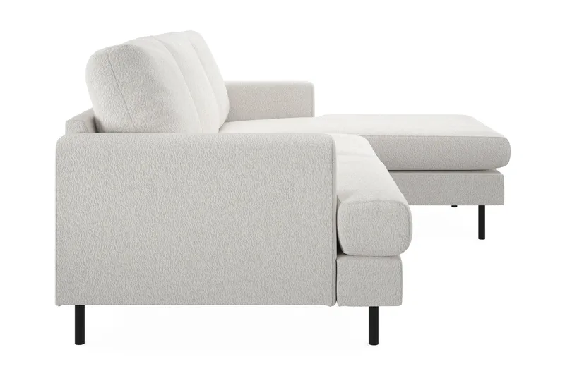 Menard Compact 3-sits Högervänd L-formad Divansoffa i Bouclé - Vit - Möbler - Soffa - Divansoffor & schäslongsoffa