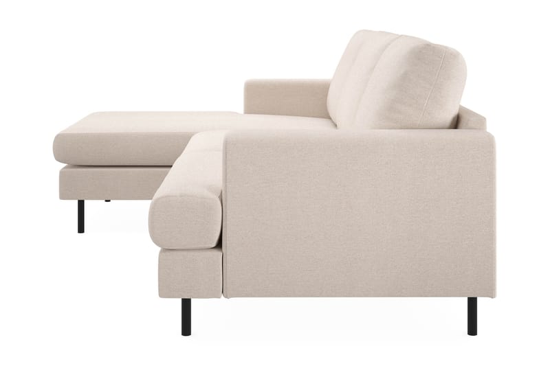 Menard Compact 3-sits Vänstervänd L-formad Divansoffa i Tyg - Beige - Möbler - Soffa - Divansoffor & schäslongsoffa