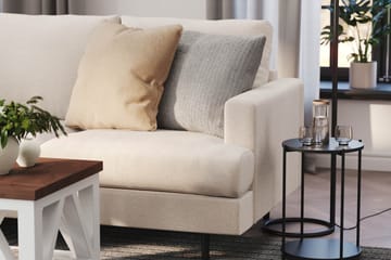 Menard Compact 3-sits Vänstervänd L-formad Divansoffa i Tyg - Beige - Möbler - Soffa - Divansoffor & schäslongsoffa