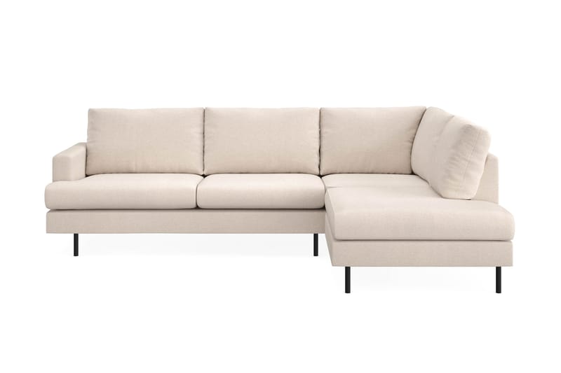 Menard Compact 4-sits Högervänd L-formad Schäslongsoffa i Tyg, Beige