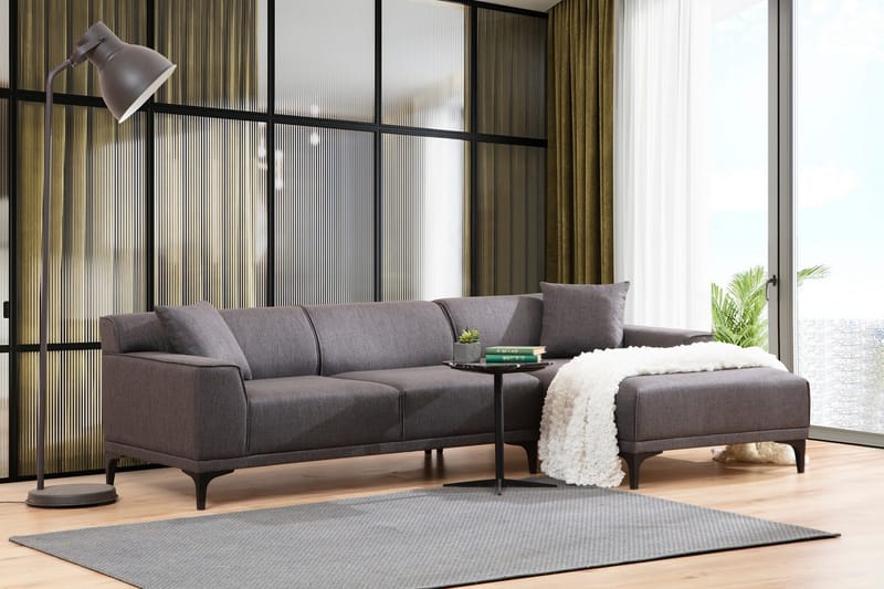 Mississauga Divansoffa 3-sits - Antracit - Möbler - Soffa - Divansoffor & schäslongsoffa - 3 sits soffa med divan