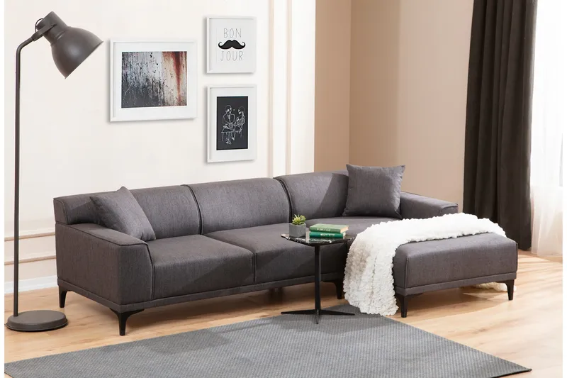 Mississauga Divansoffa 3-sits - Antracit - Möbler - Soffa - Divansoffor & schäslongsoffa - 3 sits soffa med divan