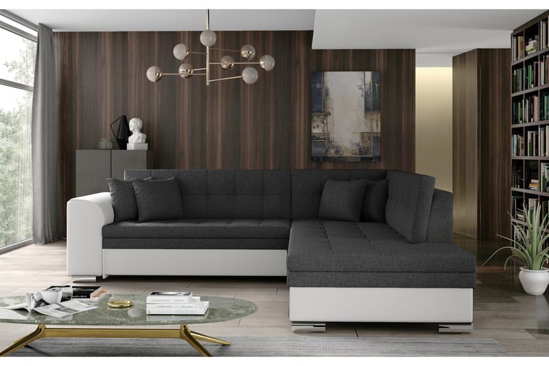 Moclino Soffa med Schäslong Höger - Grå/Vit - Möbler - Soffa - Divansoffor & schäslongsoffa