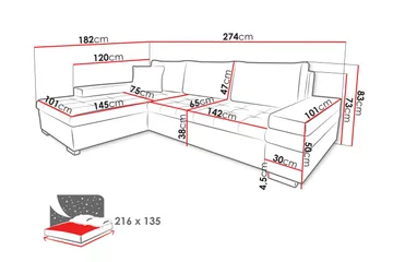 Naoma Soffa med Divan 3-sits - Vit/Ljusgrå - Möbler - Soffa - Divansoffor & schäslongsoffa