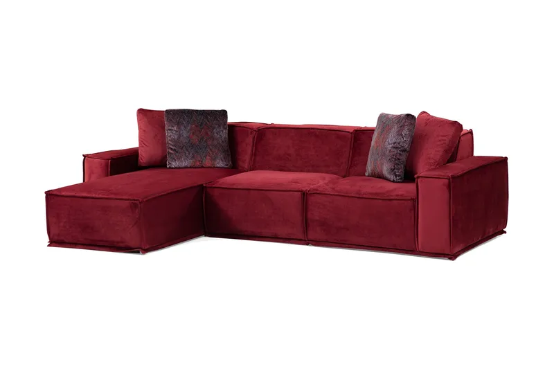 Nightcap Soffa m. Divan 4-sits, Burgundy