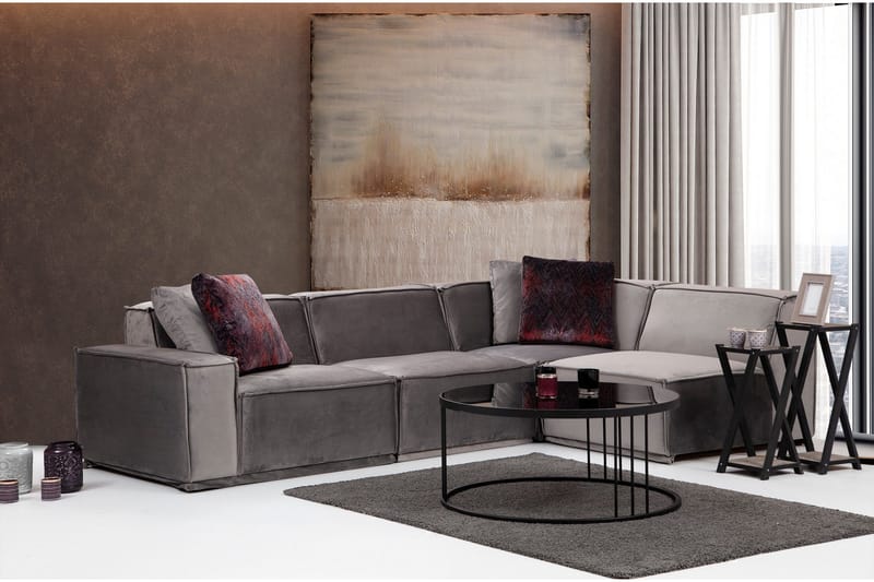Nightcap Soffa m. Divan 4-sits - Grå - Möbler - Soffa - Modulsoffor - Komplett modulsoffa