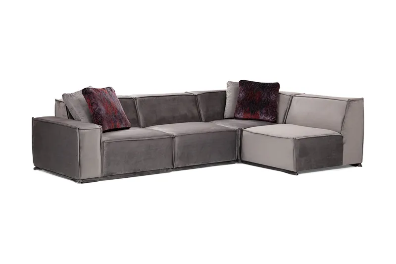 Nightcap Soffa m. Divan 4-sits - Grå - Möbler - Soffa - Modulsoffor - Komplett modulsoffa