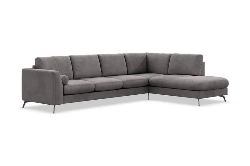 Ocean Lyx 4-sits Högervänd L-formad Schäslongsoffa i Manchester - Mörkgrå - Möbler - Soffa - Divansoffor & schäslongsoffa