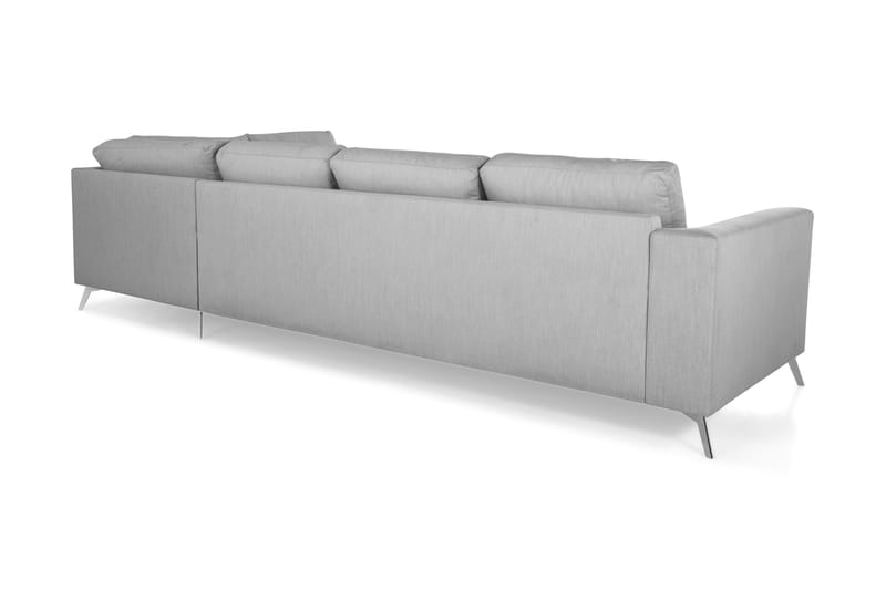 Ocean Lyx 4-sits Högervänd L-formad Schäslongsoffa i Tyg - Grå - Möbler - Soffa - Divansoffor & schäslongsoffa