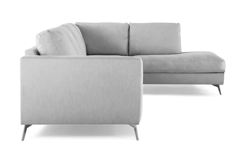 Ocean Lyx 4-sits Högervänd L-formad Schäslongsoffa i Tyg - Grå - Möbler - Soffa - Divansoffor & schäslongsoffa