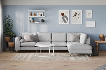 Ocean Lyx 4-sits Högervänd L-formad Schäslongsoffa i Tyg - Grå - Möbler - Soffa - Divansoffor & schäslongsoffa