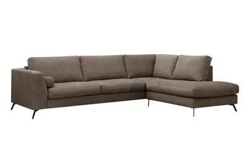 Ocean Lyx 4-sits Soffa med Schäslong Höger - Mörkbrun - Möbler - Soffa - Divansoffor & schäslongsoffa