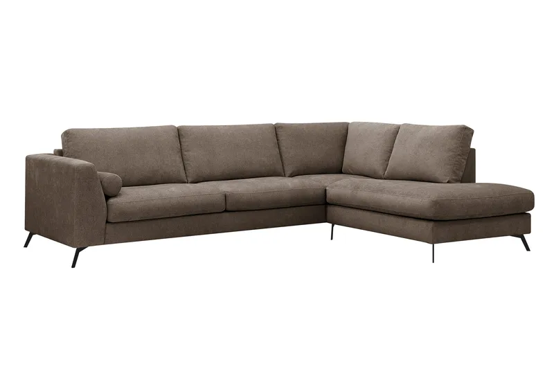 Ocean Lyx 4-sits Soffa med Schäslong Höger - Mörkbrun - Möbler - Soffa - Divansoffor & schäslongsoffa