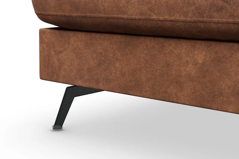 Ocean Lyx 4-sits Vänstervänd L-formad Schäslongsoffa i Konstläder - Brun - Möbler - Soffa - Divansoffor & schäslongsoffa
