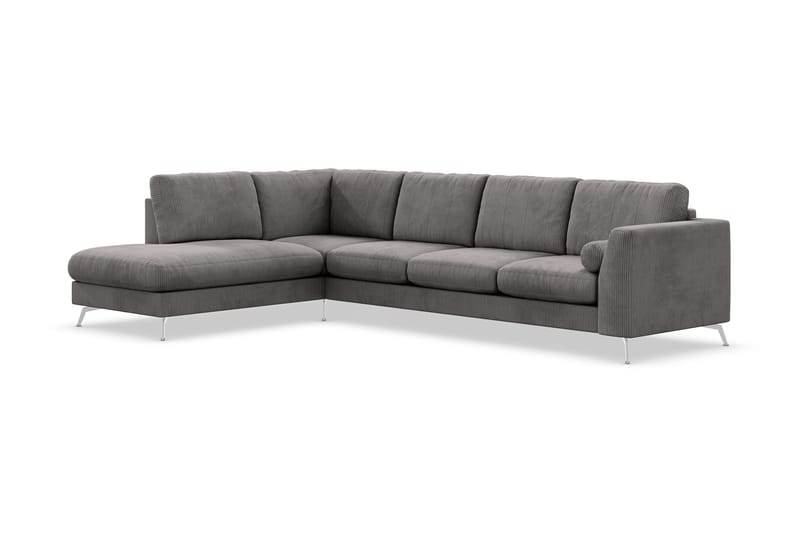 Ocean Lyx 4-sits Vänstervänd L-formad Schäslongsoffa i Manchester - Mörkgrå - Möbler - Soffa - Divansoffor & schäslongsoffa