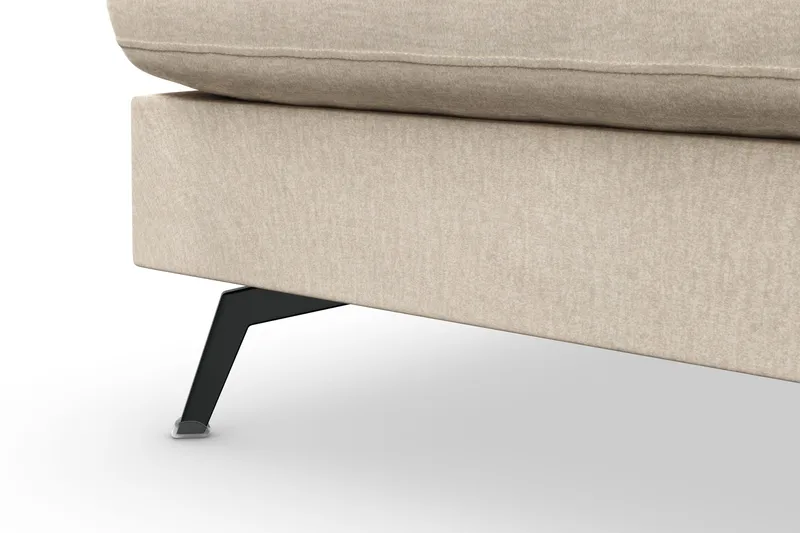 Ocean Lyx 4-sits Vänstervänd L-formad Schäslongsoffa i Sammet - Beige - Möbler - Soffa - Divansoffor & schäslongsoffa