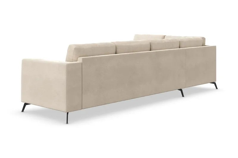 Ocean Lyx 4-sits Vänstervänd L-formad Schäslongsoffa i Sammet - Beige - Möbler - Soffa - Divansoffor & schäslongsoffa