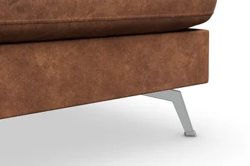 Ocean Lyx 5-sits Högervänd L-formad Schäslongsoffa i Konstläder - Brun - Möbler - Soffa - Divansoffor & schäslongsoffa