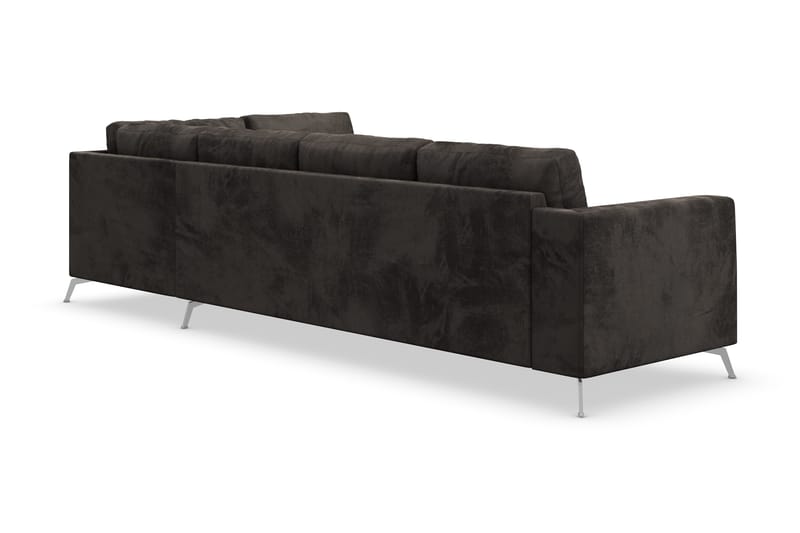 Ocean Lyx 5-sits Högervänd L-formad Schäslongsoffa i Sammet - Mörkgrå - Möbler - Soffa - Divansoffor & schäslongsoffa