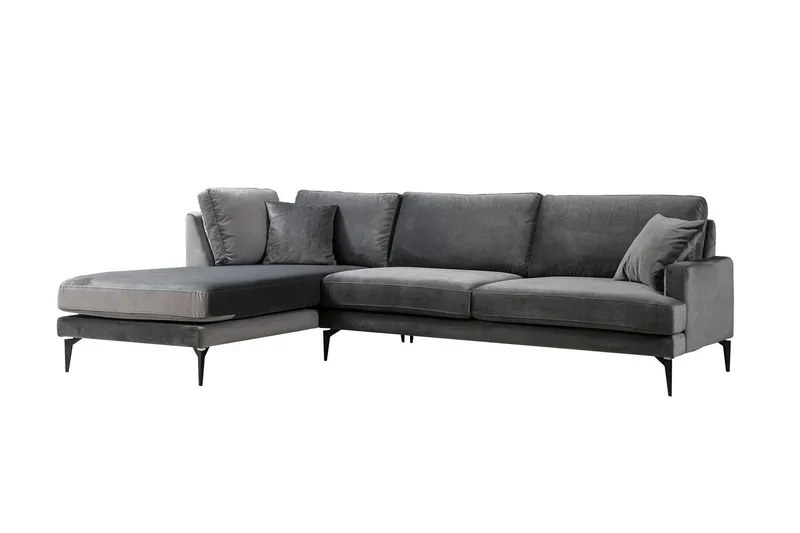 Ostberg Hörnsoffa med Divan Vänster - Svart - Möbler - Soffa - Divansoffor & schäslongsoffa