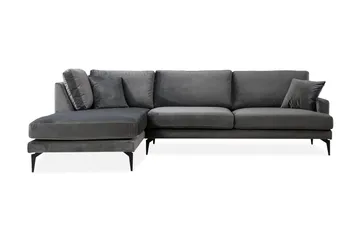 Ostberg Hörnsoffa med Divan Vänster - Svart - Möbler - Soffa - Divansoffor & schäslongsoffa