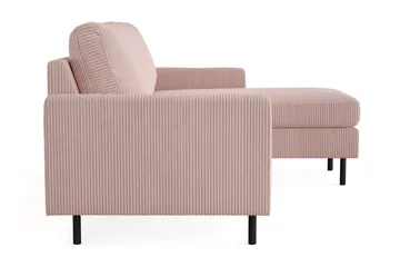 Peppe 3-sits Vändbar L-formad Divansoffa i Manchester - Rosa - Möbler - Soffa - Divansoffor & schäslongsoffa