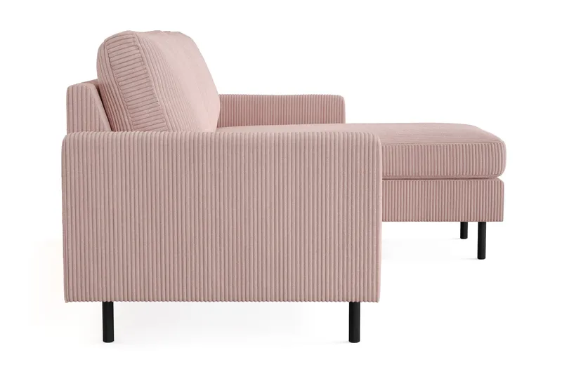 Peppe 3-sits Vändbar L-formad Divansoffa i Manchester - Rosa - Möbler - Soffa - Divansoffor & schäslongsoffa