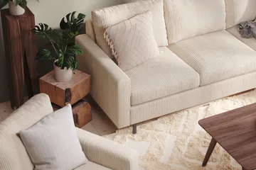 Peppe 3-sits Vändbar L-formad Divansoffa i Manchester - Beige - Möbler - Soffa - Divansoffor & schäslongsoffa
