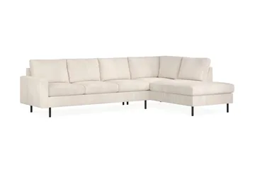 Peppe 4-sits Högervänd L-formad Schäslongsoffa i Manchester - Beige - Möbler - Soffa - Divansoffor & schäslongsoffa