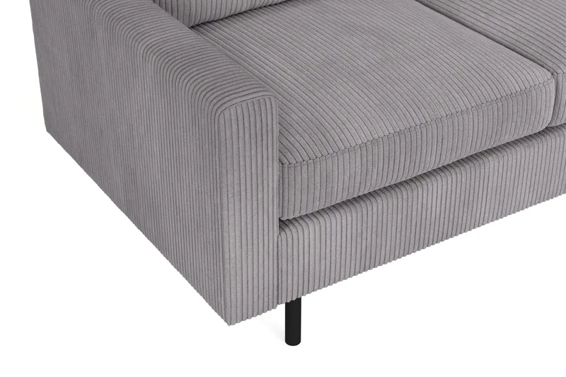 Peppe 4-sits Högervänd L-formad Schäslongsoffa i Manchester - Mörkgrå - Möbler - Soffa - Divansoffor & schäslongsoffa