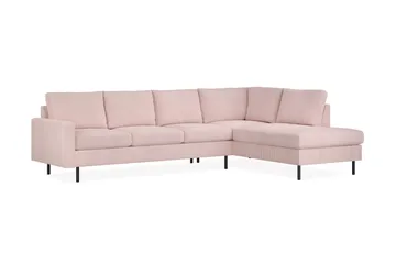Peppe 4-sits Högervänd L-formad Schäslongsoffa i Manchester - Rosa - Möbler - Soffa - Divansoffor & schäslongsoffa