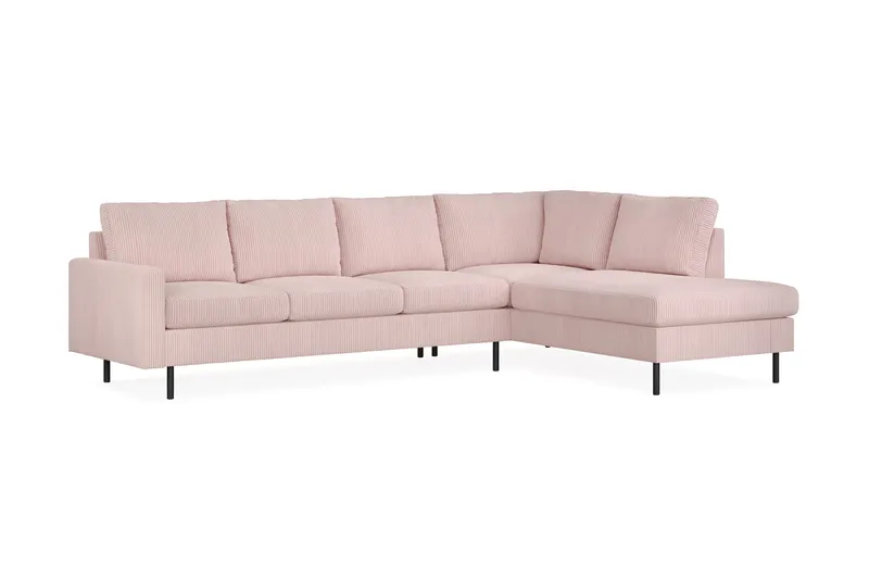Peppe 4-sits Högervänd L-formad Schäslongsoffa i Manchester - Rosa - Möbler - Soffa - Divansoffor & schäslongsoffa