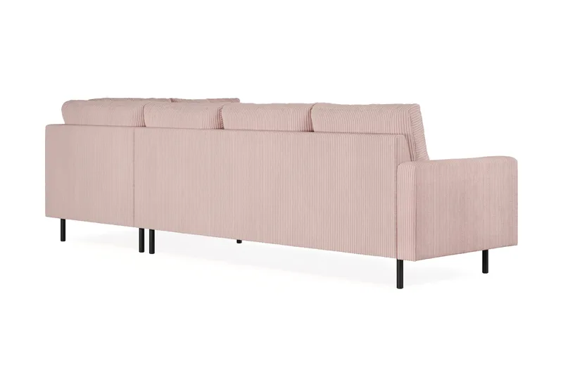 Peppe 4-sits Högervänd L-formad Schäslongsoffa i Manchester - Rosa - Möbler - Soffa - Divansoffor & schäslongsoffa