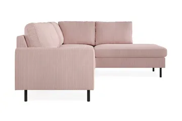 Peppe 4-sits Högervänd L-formad Schäslongsoffa i Manchester - Rosa - Möbler - Soffa - Divansoffor & schäslongsoffa