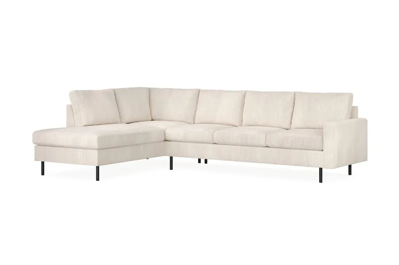 Peppe 4-sits Vänstervänd L-formad Schäslongsoffa i Manchester - Beige - Möbler - Soffa - Divansoffor & schäslongsoffa