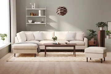 Peppe 4-sits Vänstervänd L-formad Schäslongsoffa i Manchester - Beige - Möbler - Soffa - Divansoffor & schäslongsoffa